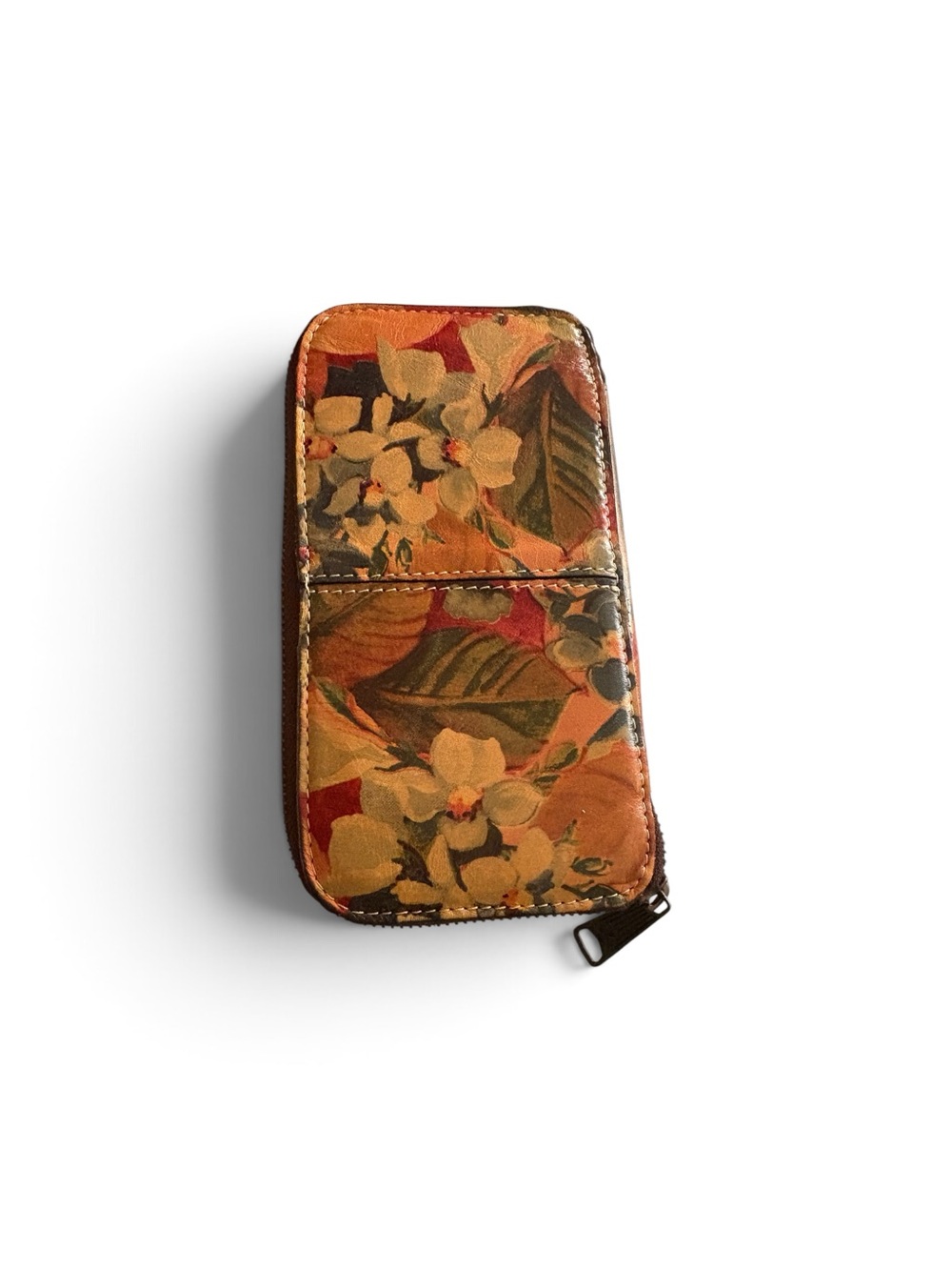 Patricia Nash Women's Floral Zip-Around Wallet, Brown/Multicolor, Credit Card